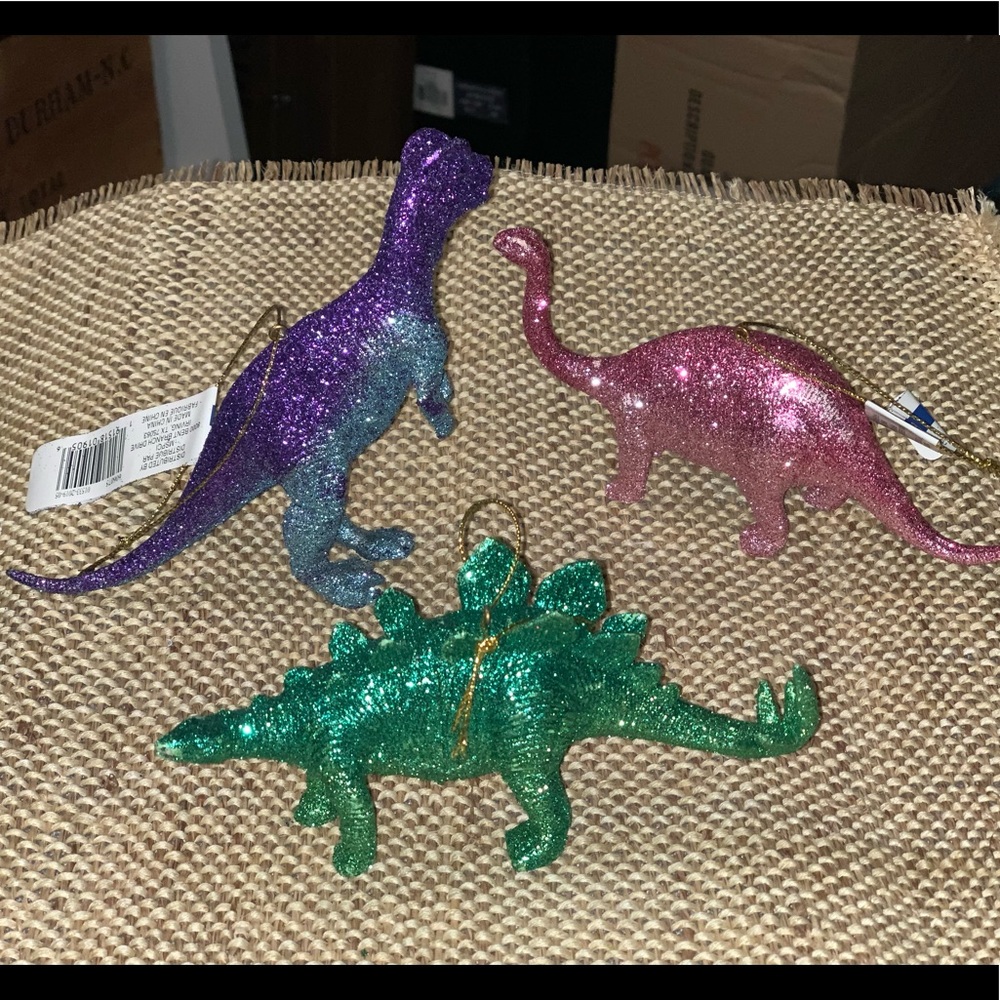 Glitter dinosaur ornaments/decorations